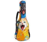 Kitten Faces with Hearts - Custodia per chitarra con motivo senza cuciture, per San Valentino, imbottita, con tasche regolabili per tracolla, Multicolore 09, 42.9x16.9x4.7 in, Zaino casual