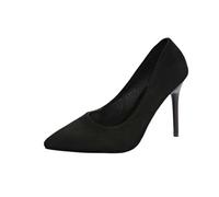 Kitten Heels Elegante, tinta unita, casual, con tacchi alti, versatile, per l'uso quotidiano e per occasioni con una piacevole sensazione di camminata, Nero , 36 EU