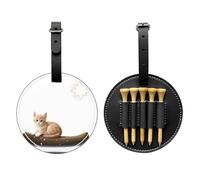 Kitten looking at the Stars - Borsa portaoggetti per tee da golf, facile da trasportare e più efficiente nel giocare a golf, colore: nero