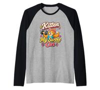 Kitten My Swole On Funny Workout Weightlifting Citazione Maglia con Maniche Raglan