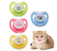 Kitten Pacifier | Small Cat Dog Pacifiers Soother | 4 Pieces Butterfly Shape Pet Animals Silicone Toy with Cover for Calming Soothing Chewing Teething
