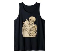 Kitten Pet Skeleton Hugging Cat Graphic Halloween Canotta
