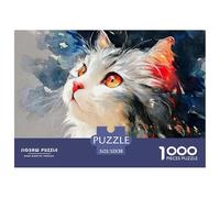 Kitten Sits on A Stone 1000 Pezzi Cartone Robusto Puzzle Whimsical Feline Sfida Unica Gioco Creativo Puzzle Decorazioni Per La Casa 52x38cm/1000pcs