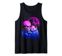 Kitten Skeleton Goth Halloween Abbraccio Moon Canotta