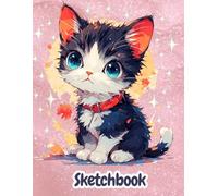KITTEN Sketchbook - Baby Animal Sketchbook for drawing, sketching, doodling. An adorable, sweet kitten on a pink shimmer and sparkle backdrop. Cute ... kids, girls, boys. Cat sketchbook for adults