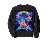 Kitten UFO Funny Laser Cat Eyes Cute Space Cats Lover Felpa