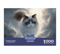 Kitten Walking on The Clouds 1000 Pezzi Cartone Robusto Puzzle Grey Tabby Cat Sfida Unica Gioco Creativo Puzzle Decorazioni Per La Casa 52x38cm/1000pcs