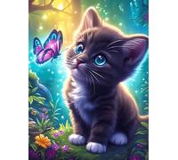 Kitten with A Butterfly Puzzle 500 Pezzi Sfida Logica Avanzata Wildlife Pet Rompicapo Per Menti Brillanti Stimolo Cognitivo Esercizio Mentale Regalo Per Laurea 500 PCS