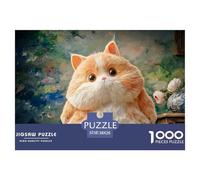 Kitten with A Chubby Body White Belly 1000 Pezzi Cartoncino Premium Puzzle Chubby Fluffy Orange Cat Immagini Vibranti Giocattoli Educativi Puzzle Per Bambini 38x26cm/1000pcs