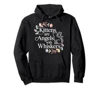 Kittens Are Angels with Whiskers Fluffy Cat Pet - Felpa con Cappuccio