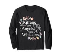 Kittens Are Angels with Whiskers Fluffy Cat Pet - Maglia a Manica
