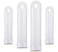 Kittmip Bug Zapper - Faretto di ricambio da 15 W, a forma di U, doppio tubo, per interni ed esterni, con base a 4 pin (bianco, 4)
