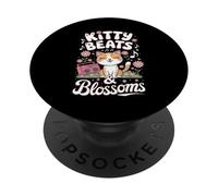 Kitty Beats And Blossoms Musica Gatto PopSockets PopGrip Adesivo