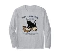 Kitty Biscuits Bakery Purrfectly Impastato Cat Genitore Umorismo Maglia a Manica