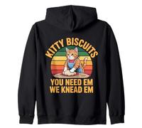 Kitty Biscuits Bakery We Knead Em You Need Em Cat Funny Felpa con Cappuccio