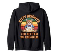 Kitty Biscuits Bakery We Knead Em You Need Em Love Cat Felpa con Cappuccio