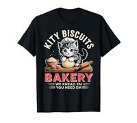 Kitty Biscuits We Knead Em You Need Em Funny Cat Impastare Maglietta