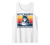 Kitty Biscuits We Knead You Need Em Retro Cat Donne Uomini Bambini Canotta