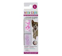 Kitty Caps Tappi per Unghie per Gatti | Alternativa sicura ed Elegante al Declawing | Blocca Strappi e Graffi, Grande (5,9 kg o più), Bianco con Punte Rosa e Trasparente con Glitter Rosa