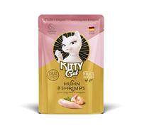 KITTY Cat Filetto in paté pollo e gamberetti, 6 x 85 g, cibo umido gourmet per gatti, con taurina, olio di salmone e cozze verdi senza cereali con molta carne, prodotto in Germania
