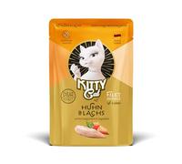 KITTY Cat Filetto in paté pollo e salmone, 6 x 85 g, cibo umido gourmet per gatti, con taurina, olio di salmone e cozze verdi senza cereali con molta carne, prodotto in Germania