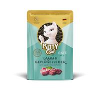 KITTY Cat Paté Agnello & Fegato di pollame, 6 x 85 g, cibo umido per gatti, senza cereali con taurina, olio di salmone e cozze verdi con alto contenuto di carne, Made in Germany