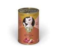 KITTY Cat Paté manzo e tacchino, 6 x 400 g, cibo umido per gatti, senza cereali con taurina, olio di salmone e cozze verdi con alimento completo ad alto contenuto di carne, Made in Germany