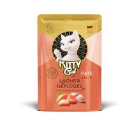 KITTY Cat Paté Salmone & Pollame, 48 x 85 g (confezione grande), cibo umido per gatti, senza cereali con taurina e olio di salmone, mangime completo ad alto contenuto di carne, Made in Germany