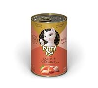 KITTY Cat Paté Salmone & Pollame, 6 x 400 g, Cibo umido per gatti, senza cereali con taurina, olio di salmone e cozze dalle labbra, mangime completo ad alto contenuto di carne, Made in Germany