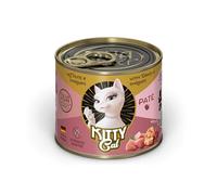 KITTY Cat Paté Tacchino & gamberetti, 6 x 200 g, cibo umido per gatti, senza cereali con taurina, olio di salmone e cozze verdi con alto contenuto di carne, prodotto in Germania