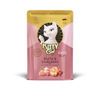 KITTY Cat Paté Tacchino & gamberetti, 6 x 85 g, cibo umido per gatti, senza cereali con taurina, olio di salmone e cozze verdi con alto contenuto di carne, prodotto in Germania