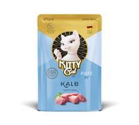 KITTY Cat Paté Vitello, 48 x 85 g, mangime umido per gatti, senza cereali, con taurina e olio di salmone, mangime completo ad alto contenuto di carne, Made in Germany