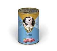 KITTY Cat Paté Vitello, 6 x 400 g, Cibo umido per gatti, senza cereali con taurina, olio di salmone e cozze con labbra verdi, mangime completo ad alto contenuto di carne, Made in Germany