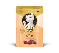 KITTY Cat Paté Wild, 6 x 85 g, cibo umido per gatti, senza cereali, con taurina, olio di salmone e cozze verdi, mangime completo ad alto contenuto di carne, Made in Germany