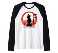 Kitty Combat Master Jiu Jitsu Ninja E Artista Marziale Maglia con Maniche Raglan