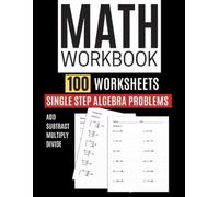 Kitty Learning Math Workbook 100 Worksheets Single Step Algebra Prob (Tascabile)