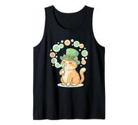 Kitty Leprechaun Gatto Che soffia Bolle Trifoglio st risaia Gatto Canotta