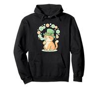 Kitty Leprechaun Gatto Che soffia Bolle Trifoglio st risaia Gatto Felpa con Cappuccio
