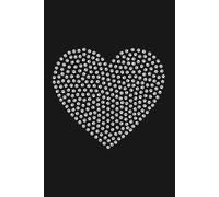 Kitty Notebook with Cat-Patterned Pages - Black Cover with White Heart: Beautiful Gift Notebook Journal for Friends and Family, Teens and Adults, School Booklet