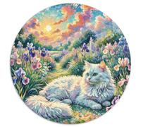 Kitty1000 Piece Puzzle Per Adulti Collezione Circle of Colors, JigsawGatto domestico Arte, Regalo Forma Rotonda1000pcs (67.5x67.5cm)