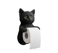 Kittys - Dispenser per rotolo di carta da bagno a tema bagno, montaggio a parete, in resina, compatto e salvaspazio, decorazione per la casa a forma di gatto