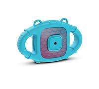 Kitvision - Action Camera digitale impermeabile per bambini con accessori (supporti, adattatori e scheda Micro SD da 4 GB), microfono integrato e batteria ricaricabile, colore: Trasparente/Blu