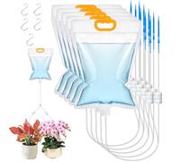 Kityemo 5 sacchetti per irrigazione a goccia da 3,5 l, con flusso regolabile, sistema di irrigazione automatica delle piante, dispositivo per irrigazione domestica, per interni ed esterni (ZWDSB-1-2-5