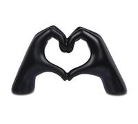 Kityemo Statua a forma di dito d'amore, Noire en Résine - Décoration Moderne pour Étagère TV et Bibliothèque, Objet de Table Élégant pour Salon, Art Mural Minimaliste (Cadeau Design)