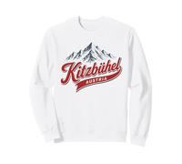 Kitzbühel Austria Montagna Stazione sciistica Retro Alps Graphic Felpa