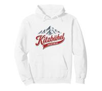 Kitzbühel Austria Montagna Stazione sciistica Retro Alps Graphic Felpa con Cappuccio