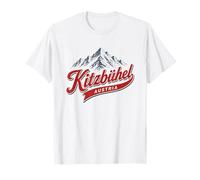 Kitzbühel Austria Montagna Stazione sciistica Retro Alps Graphic Maglietta