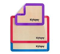 Kitzini - Set Tappetini Da Forno In Silicone - Spianatoia Per Impastare - Tappetino Antiaderente Professionale Senza Bpa -Riutilizzabile per Pasticceria, Dolci, Biscotti, Macaron Pane -Set 2+1
