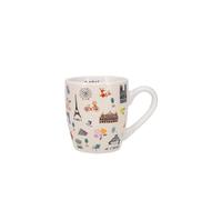 KIUB Mini tazza con scritta "Parigi Torre Eiffel", motivo monumenti di Parigi e atmosfera parigina, altezza 6,5 cm, capacità 125 ml, porcellana fine