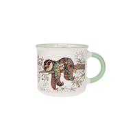 Kiub Mini tazza di timbalo espresso con animali, motivo pigro allungato sul ramo - altezza 6,5 cm - porcellana fine